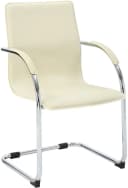 CLP Besucherstuhl Noeleen PVC-Leder Beige mit Armlehnen Bild 2