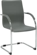 CLP Besucherstuhl Noeleen Grau PVC-Leder mit Armlehnen Bild 2