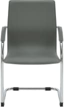 CLP Besucherstuhl Noeleen Grau PVC-Leder mit Armlehnen Bild 4