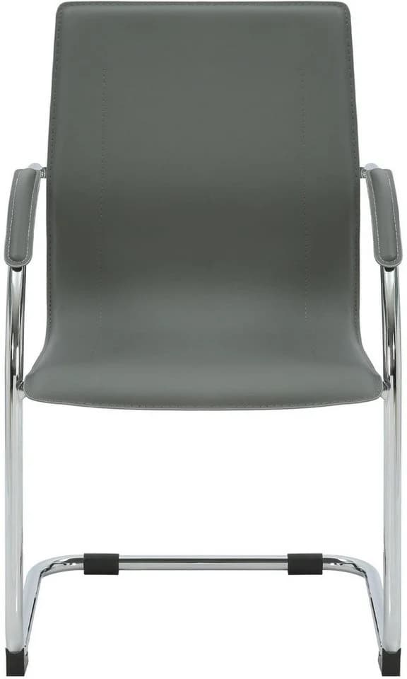 CLP Besucherstuhl Noeleen Grau PVC-Leder mit Armlehnen - Bild 4