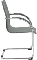 CLP Besucherstuhl Noeleen Grau PVC-Leder mit Armlehnen Bild 5