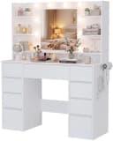 CLP Schminktisch Pretty mit LED Hollywoodspiegel und USB-Anschluss Bild 5