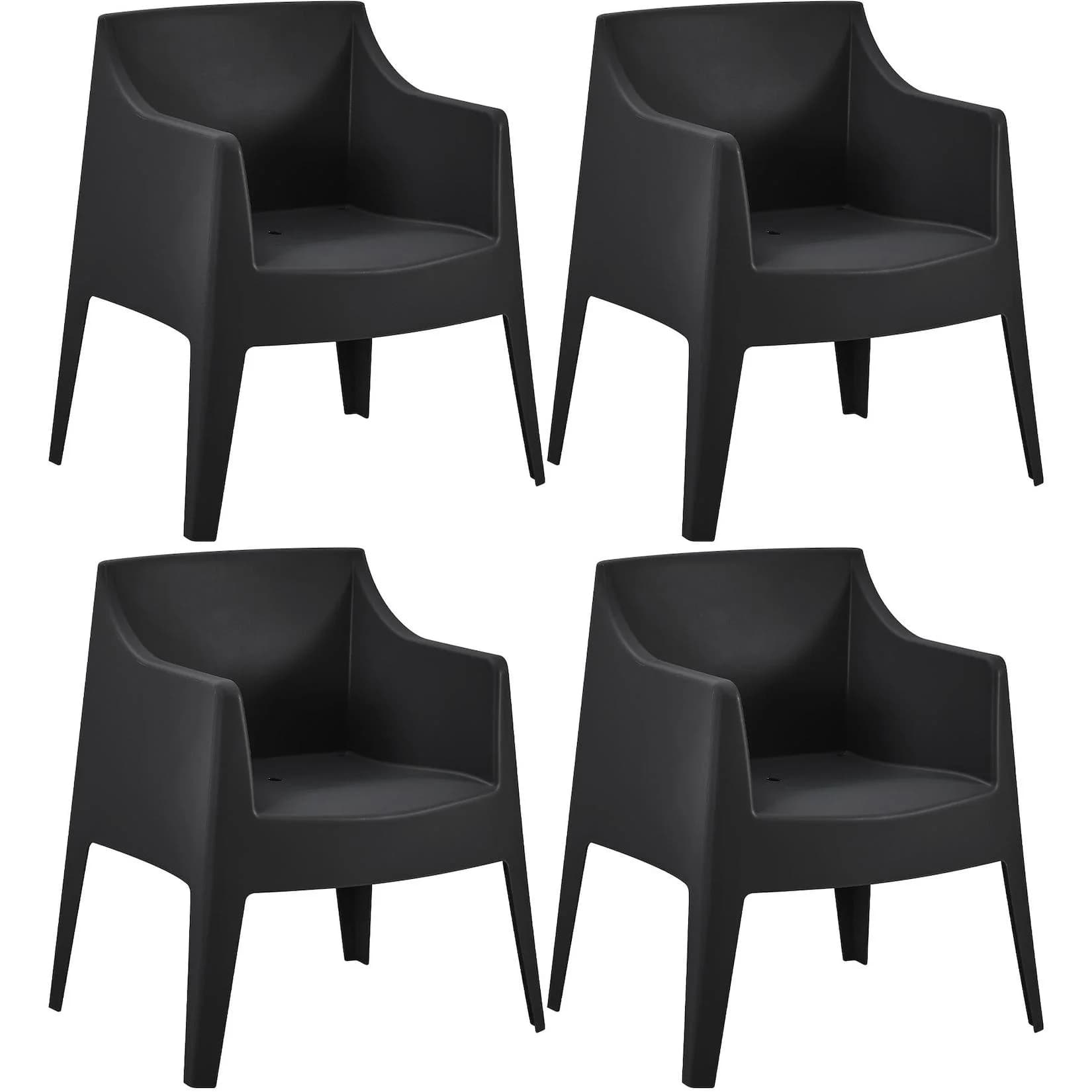 CLP Gartenstuhl 4er Set Bartal Stapelbar Kunststoff
