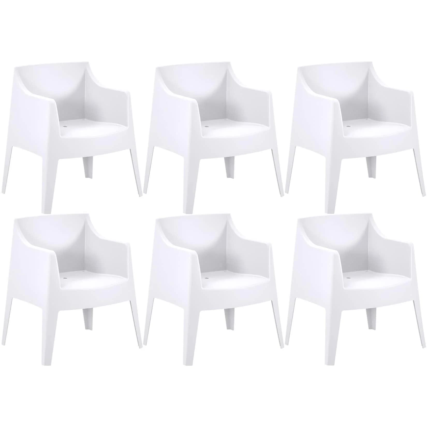 CLP Gartenstuhl 6er Set Bartal Stapelbar Kunststoff