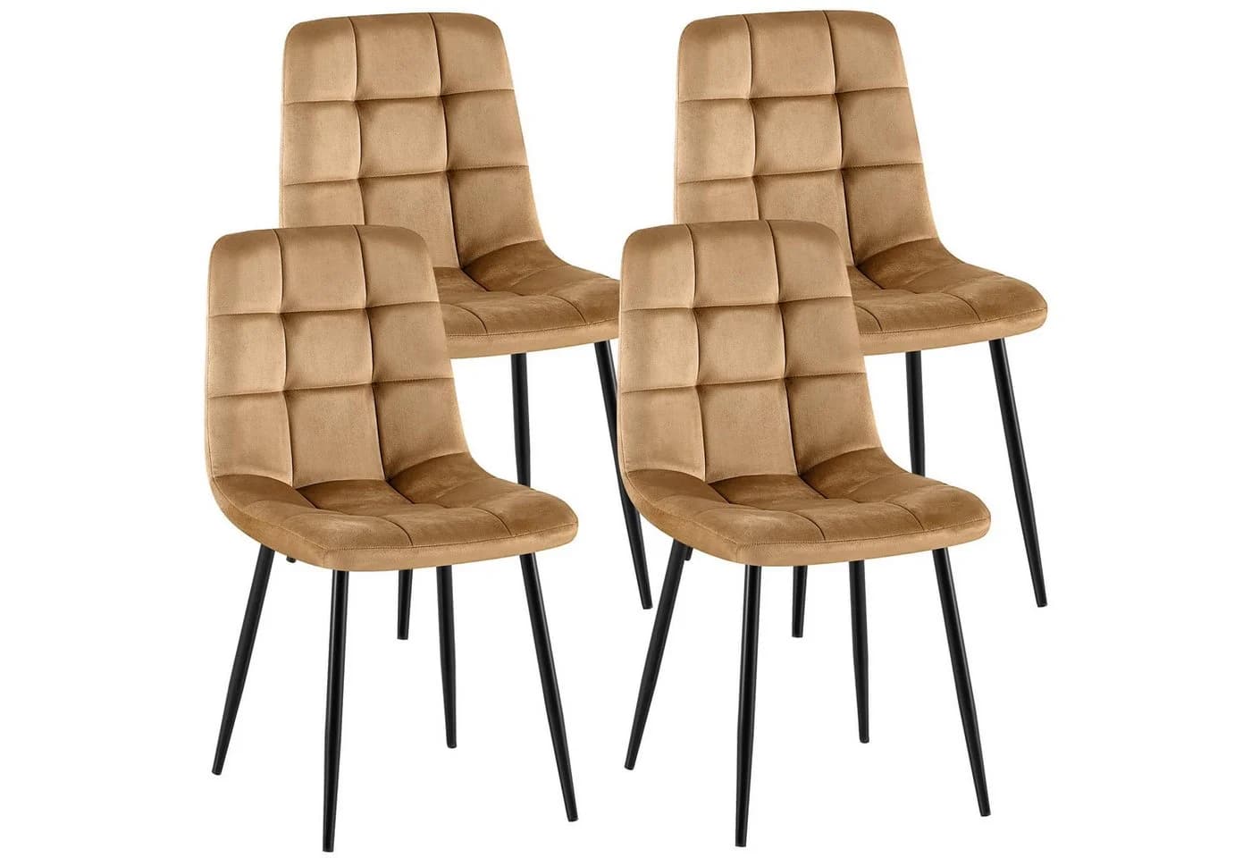 CLP Esszimmerstuhl Antibes 4er Set Samt Taupe Schwarz - Bild 2