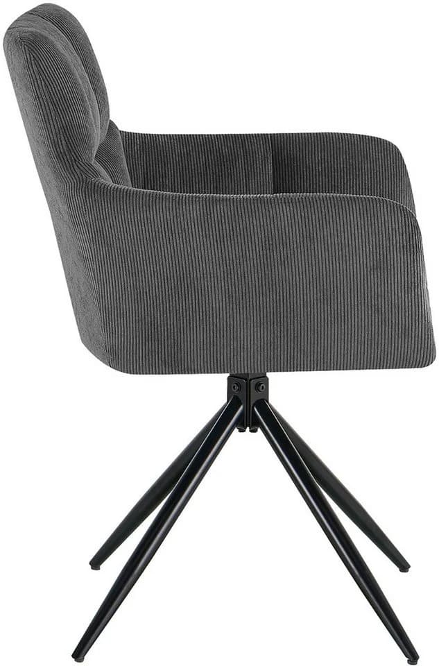 CLP Esszimmerstuhl Jonah Cord Grau 180° drehbar mit Rückholfunktion - Bild 5