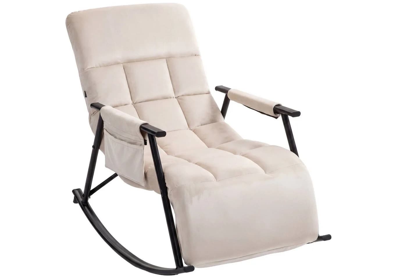 CLP Schaukelstuhl Elara Beige mit verstellbarer Rückenlehne und Tasche - Bild 2
