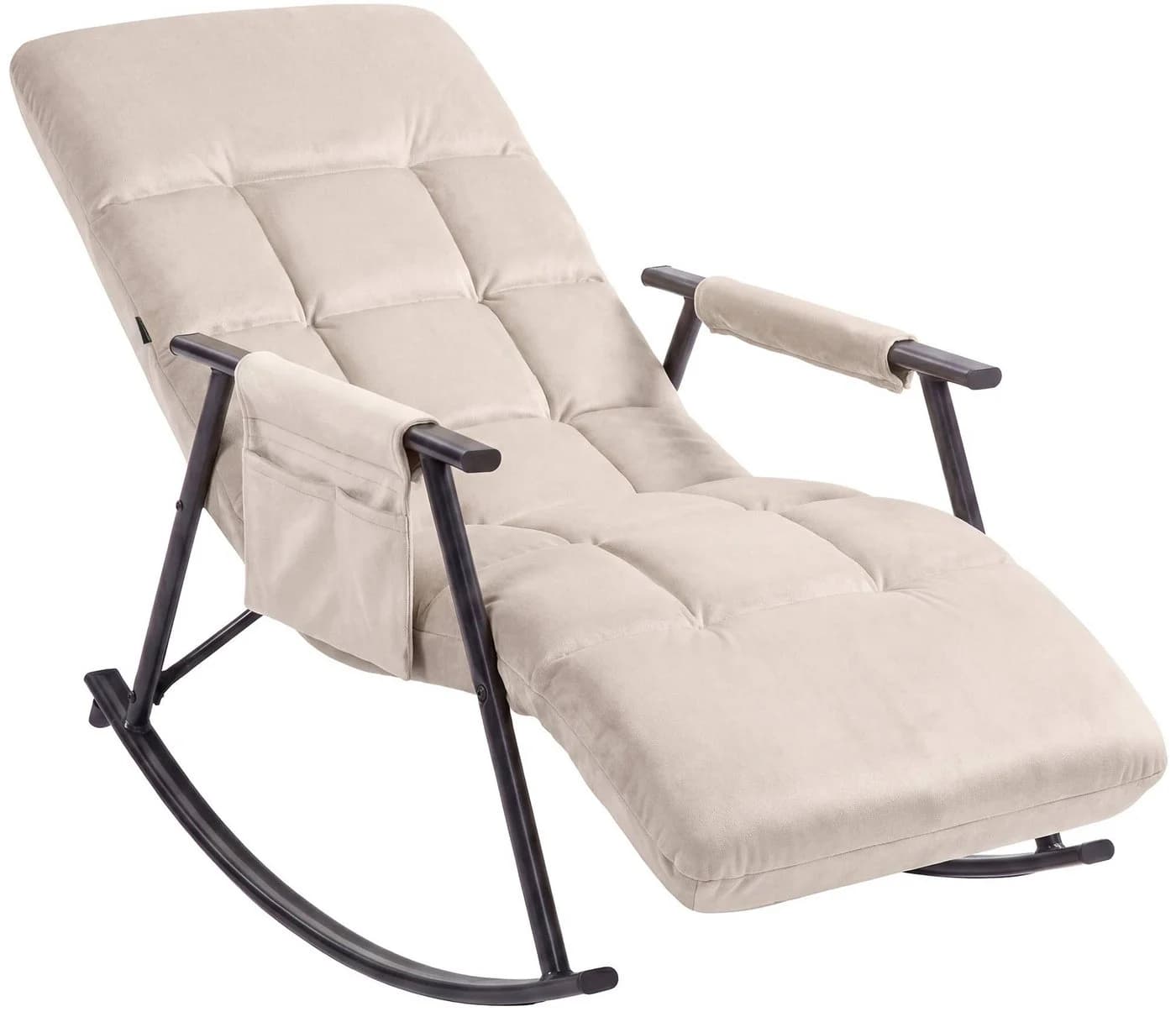CLP Schaukelstuhl Elara Beige mit verstellbarer Rückenlehne und Tasche - Bild 5