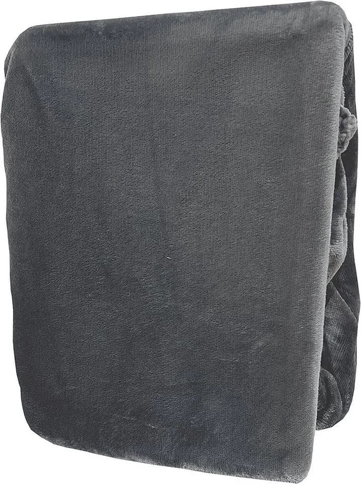 Visaggio Spannbettlaken Winter Teddy Plüsch Cashmere Touch Grau