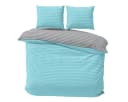 Visaggio Wendebettwäsche Baumwolle Polyester Gestreift Grau Blau Lila Rosa Bild 2