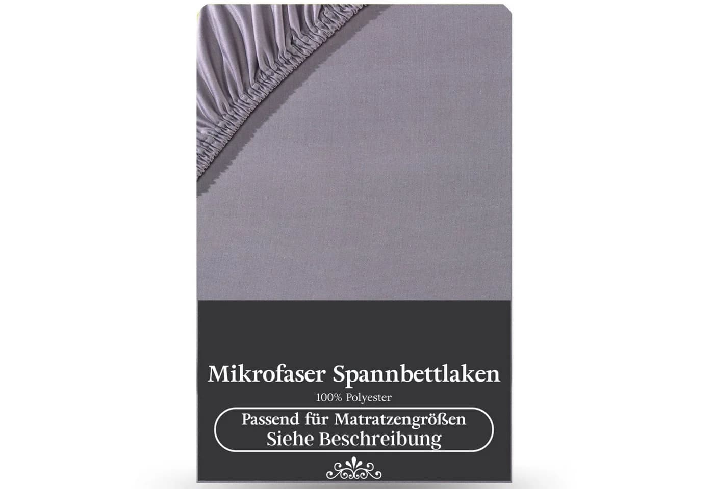 Visaggio Spannbettlaken Mikrofaser Grau Rundumgummizug - Bild 3