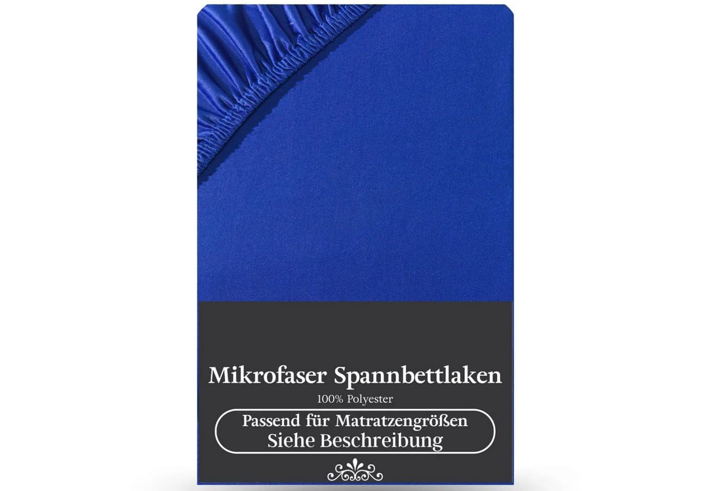 Visaggio Spannbettlaken Mikrofaser Rundumgummizug Blau - Bild 3