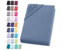 Visaggio Spannbettlaken Jersey Rauchblau 100% Baumwolle Bild 2