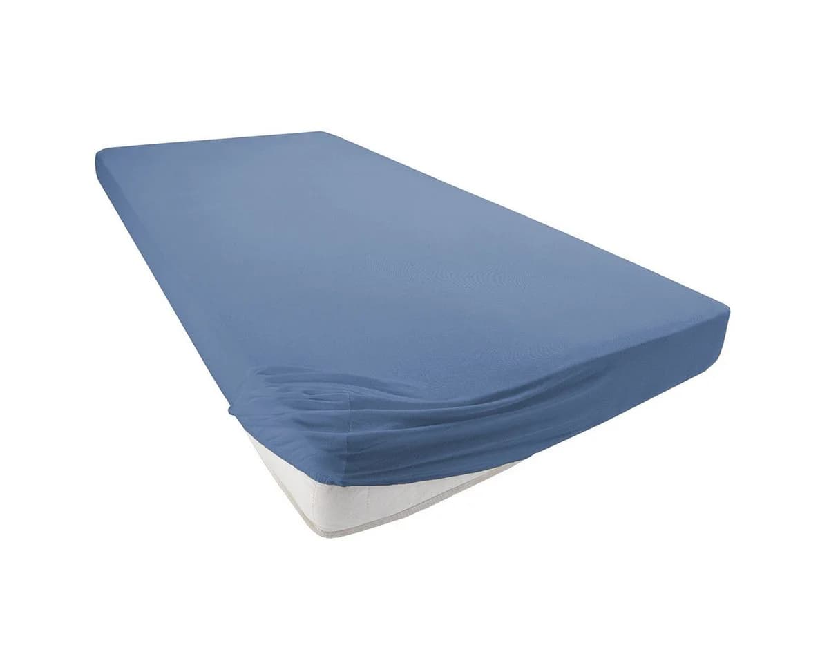 Visaggio Spannbettlaken Jersey Rauchblau 100% Baumwolle - Bild 3