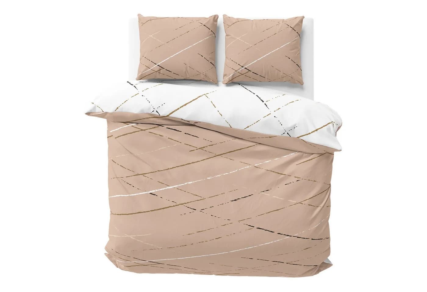 Visaggio Wendebettwäsche Streifen Beige Grau Grün Baumwolle Polyester - Bild 2