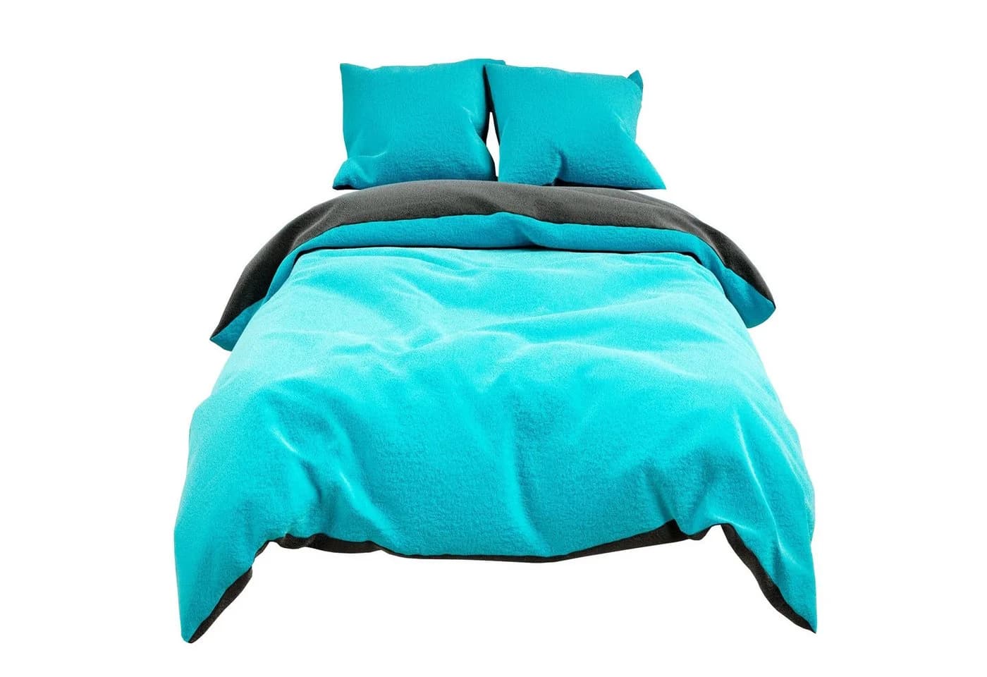 Visaggio Bettwäsche Winter Teddy Plüsch Fleece Wende Cashmere Touch Türkis - Bild 2
