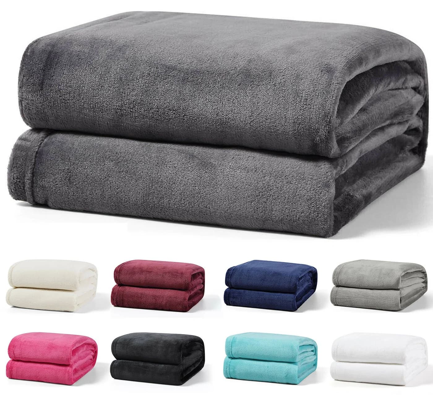 Visaggio Kuscheldecke Grau Polyester Flauschig - Bild 2