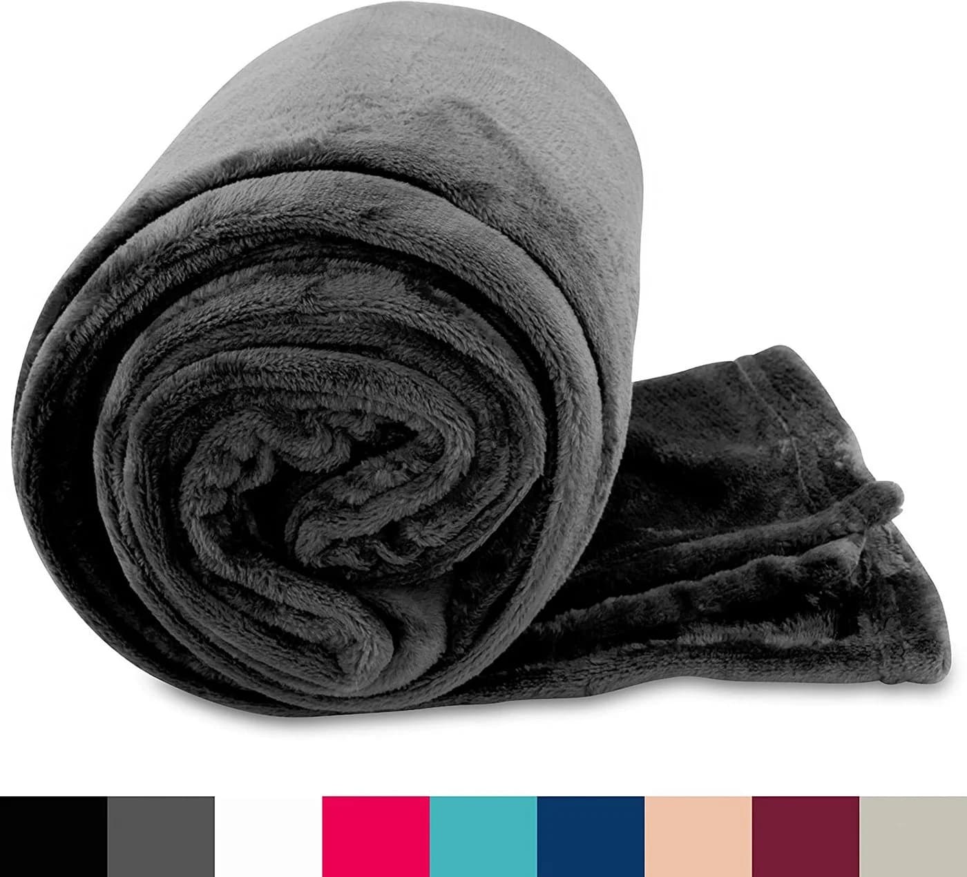 Visaggio Kuscheldecke Schwarz Fleece Sofadecke