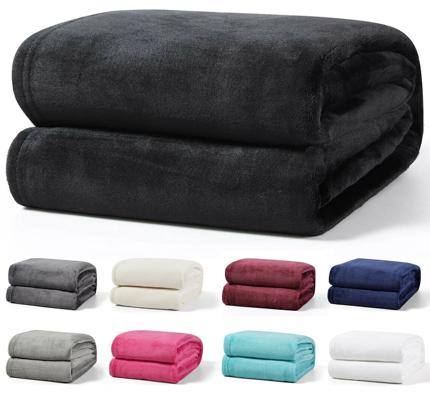 Visaggio Kuscheldecke Schwarz Fleece Sofadecke - Bild 2
