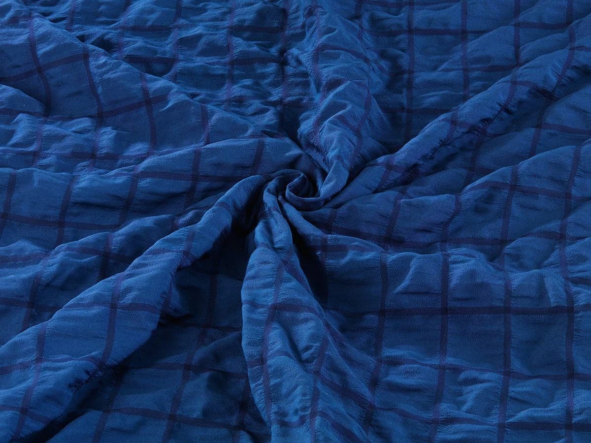 Visaggio Seersucker Bettwäsche Set 4-teilig Blau Gestreift - Bild 4