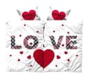 Visaggio Partnerbettwäsche Mikrofaser 4-teilig mit LOVE-Schriftzug und Herzen Bild 2