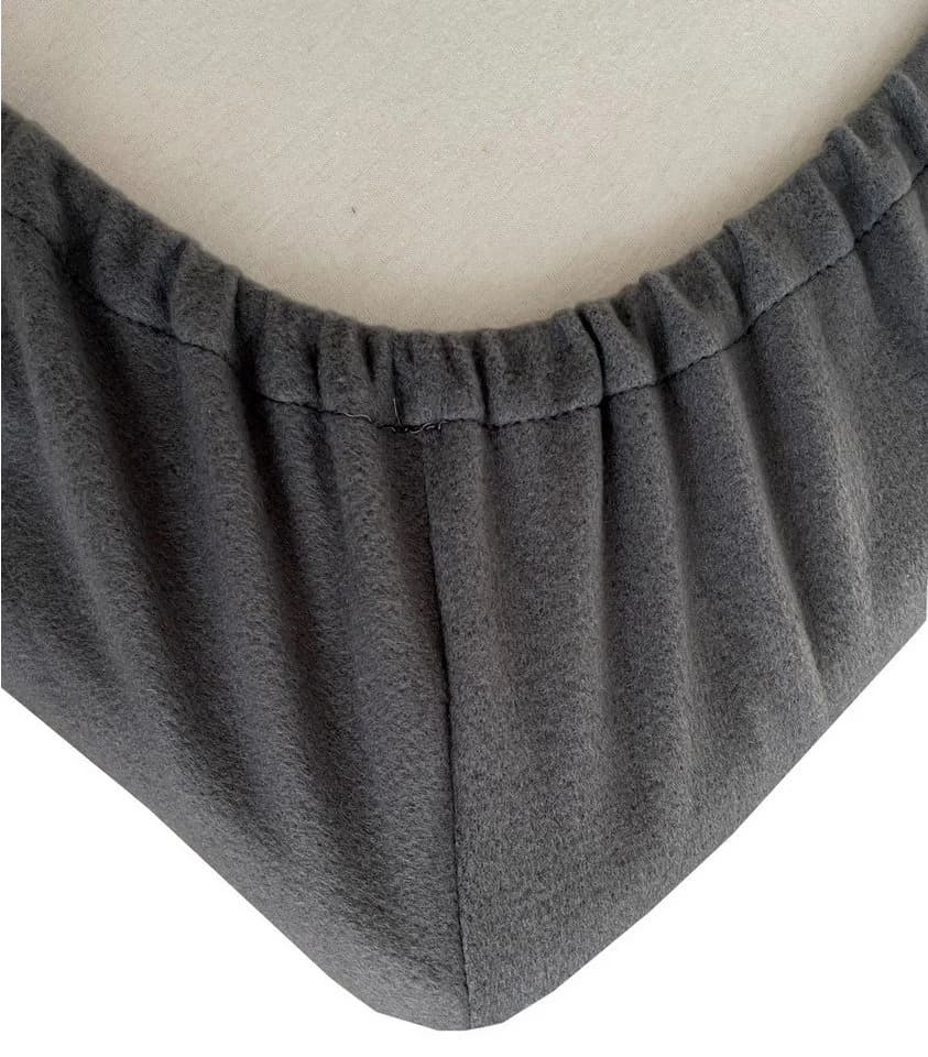 Visaggio Spannbettlaken Winter Mikrofaser-Fleece Grau
