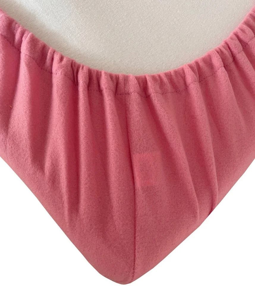 Visaggio Spannbettlaken Winter Mikrofaser-Fleece Rosa
