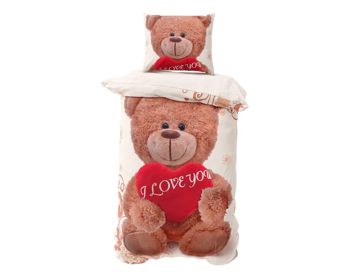 Visaggio Winter Fleece Bettwäsche Teddy Bär Partnerbettwäsche