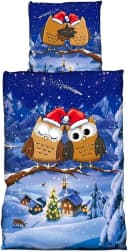 Visaggio Winter Fleece Bettwäsche 4-teilig Eulenpaar Bild 1
