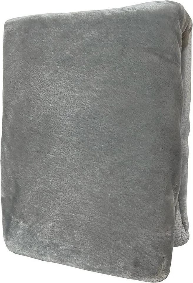 Visaggio Spannbettlaken Winter Teddy Plüsch Cashmere Touch Grau
