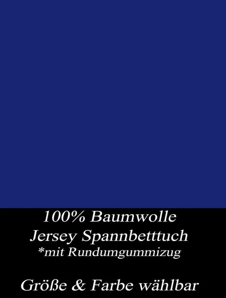Visaggio Spannbettlaken Jersey 100% Baumwolle dunkelblau - Bild 3