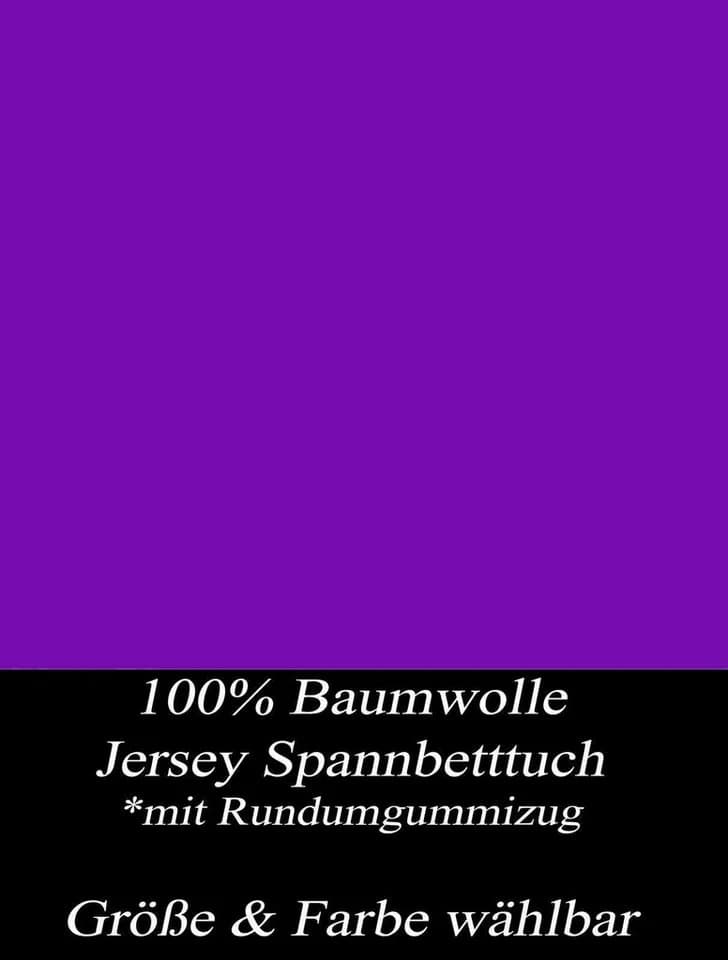 Visaggio Spannbettlaken Jersey 100% Baumwolle violett - Bild 3