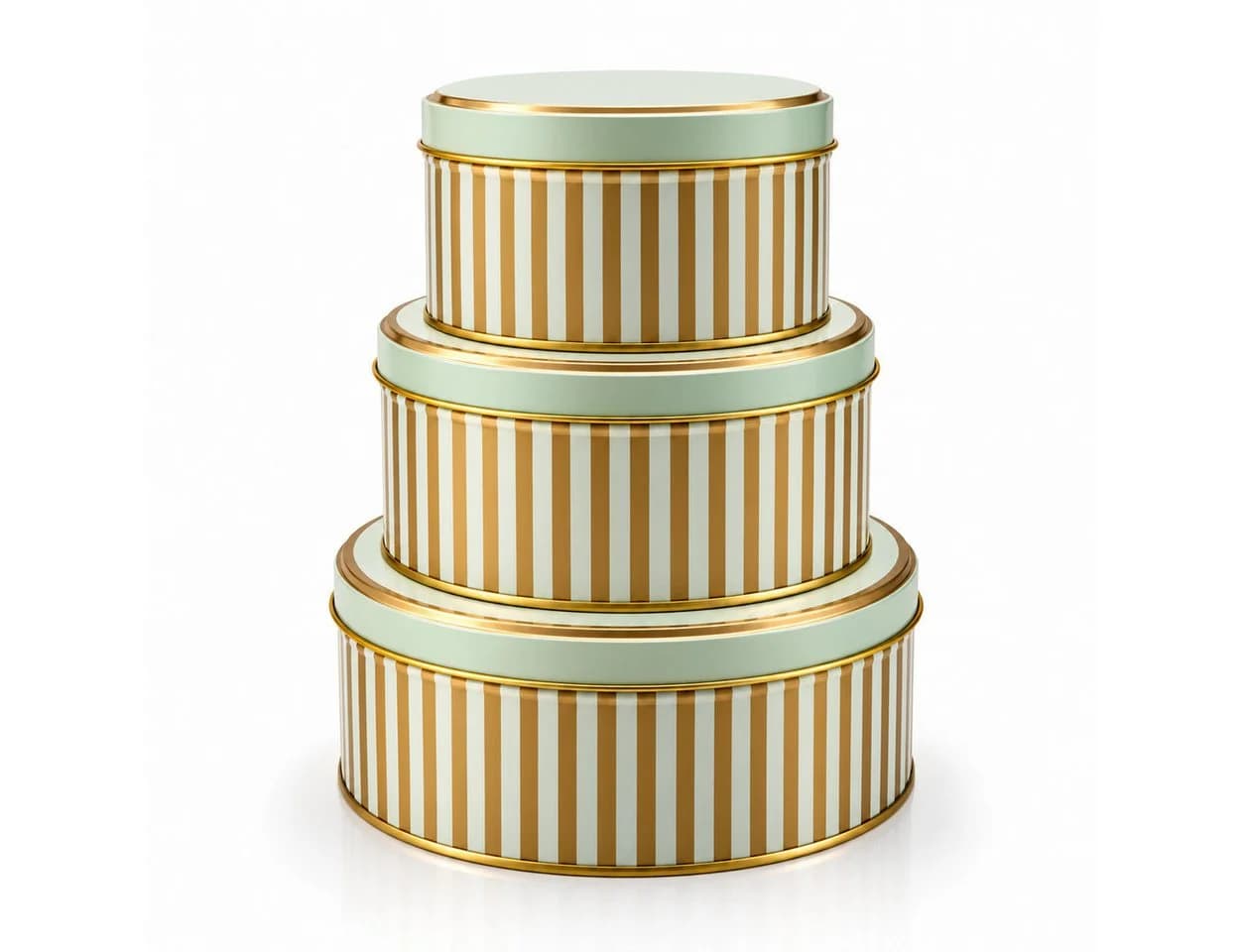 BALOU Living Keksdose 3er Set Weihnachten Metall gold/grün - Bild 2
