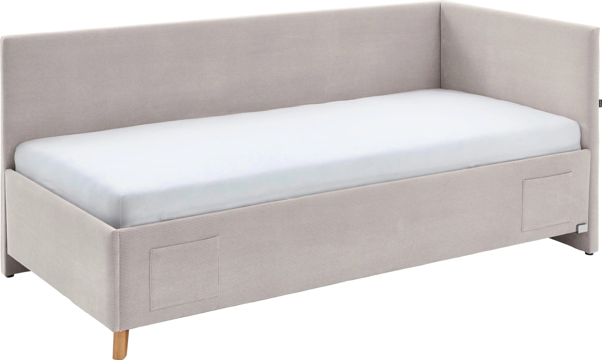 MEISE.MÖBEL Kinderbett COOL II Beige mit USB und Bettkasten
