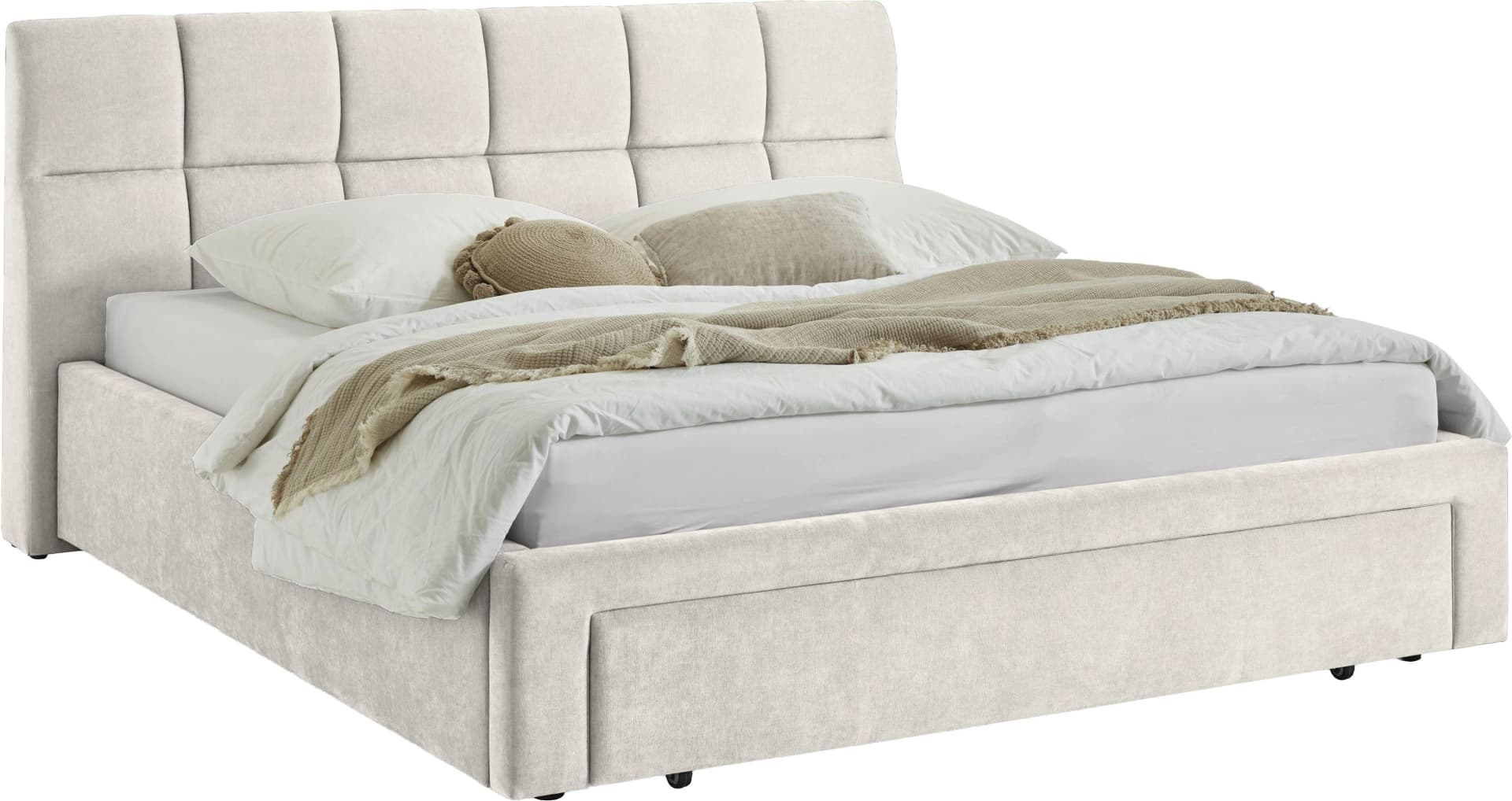 Meise Möbel Polsterbett Canyon 180x200 beige mit Schubkasten