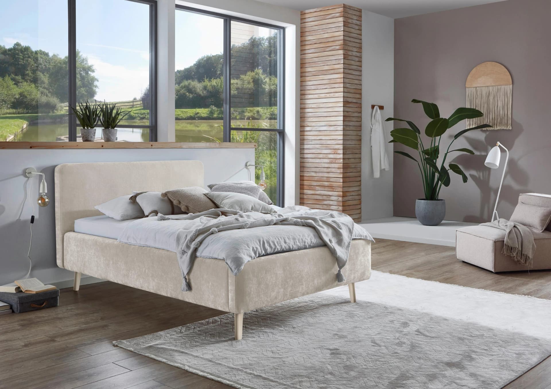 Meise Möbel Polsterbett Mattis Beige Sandfüße