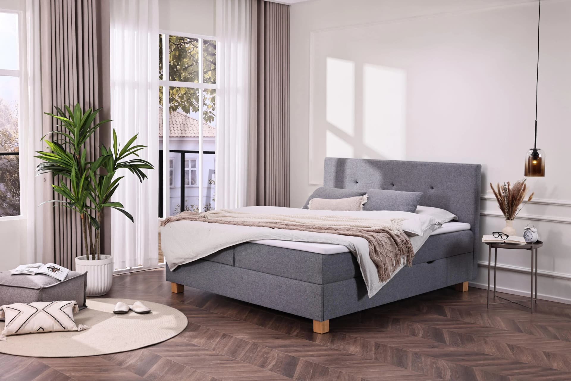 Home Affaire Boxbett Oyré 180x200cm Grau
