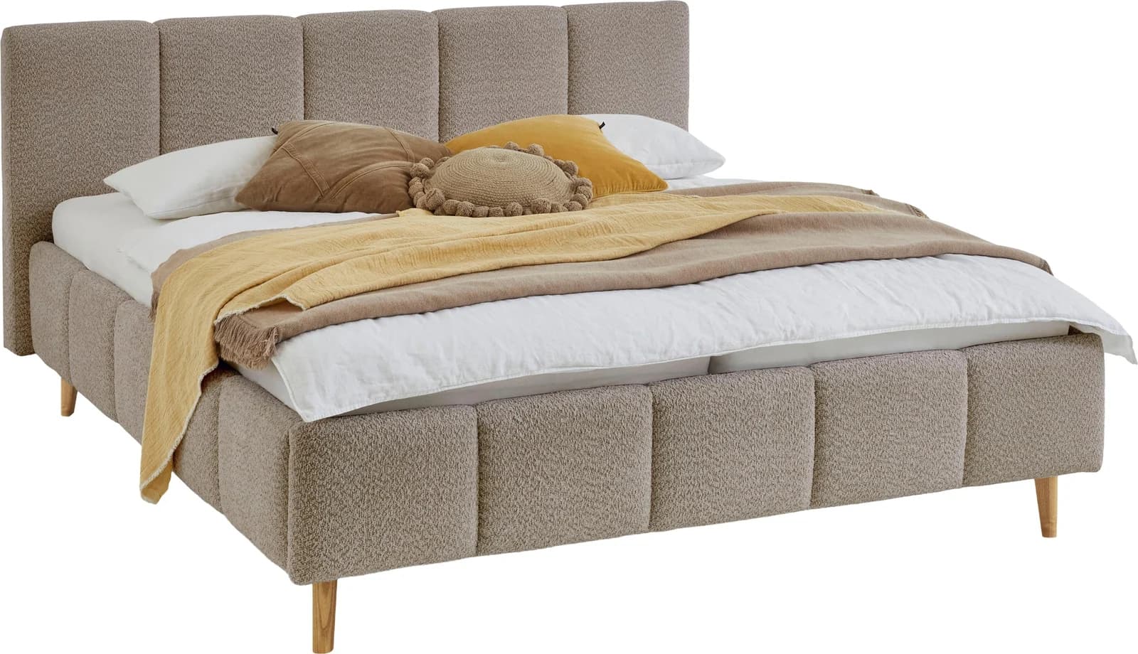 Meise Möbel Polsterbett ALVA mit Bettkasten & Lattenrost, Cappuccino