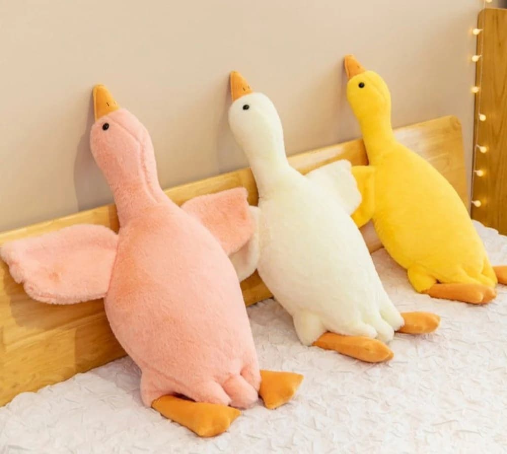 Tinisu Kuscheltier Gans 40 cm Rosa/Weiß/Gelb Plüschtier
