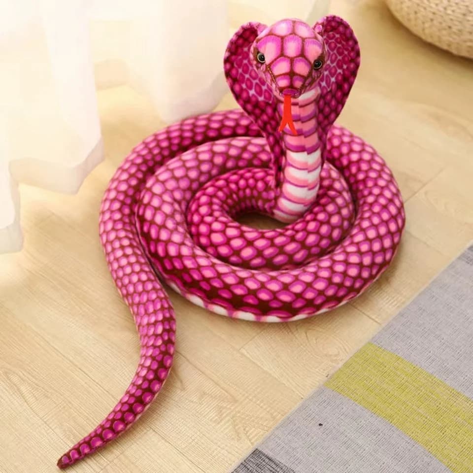Tinisu Plüschfigur Kobra Schlange Kuscheltier XXL Rosa/Pink