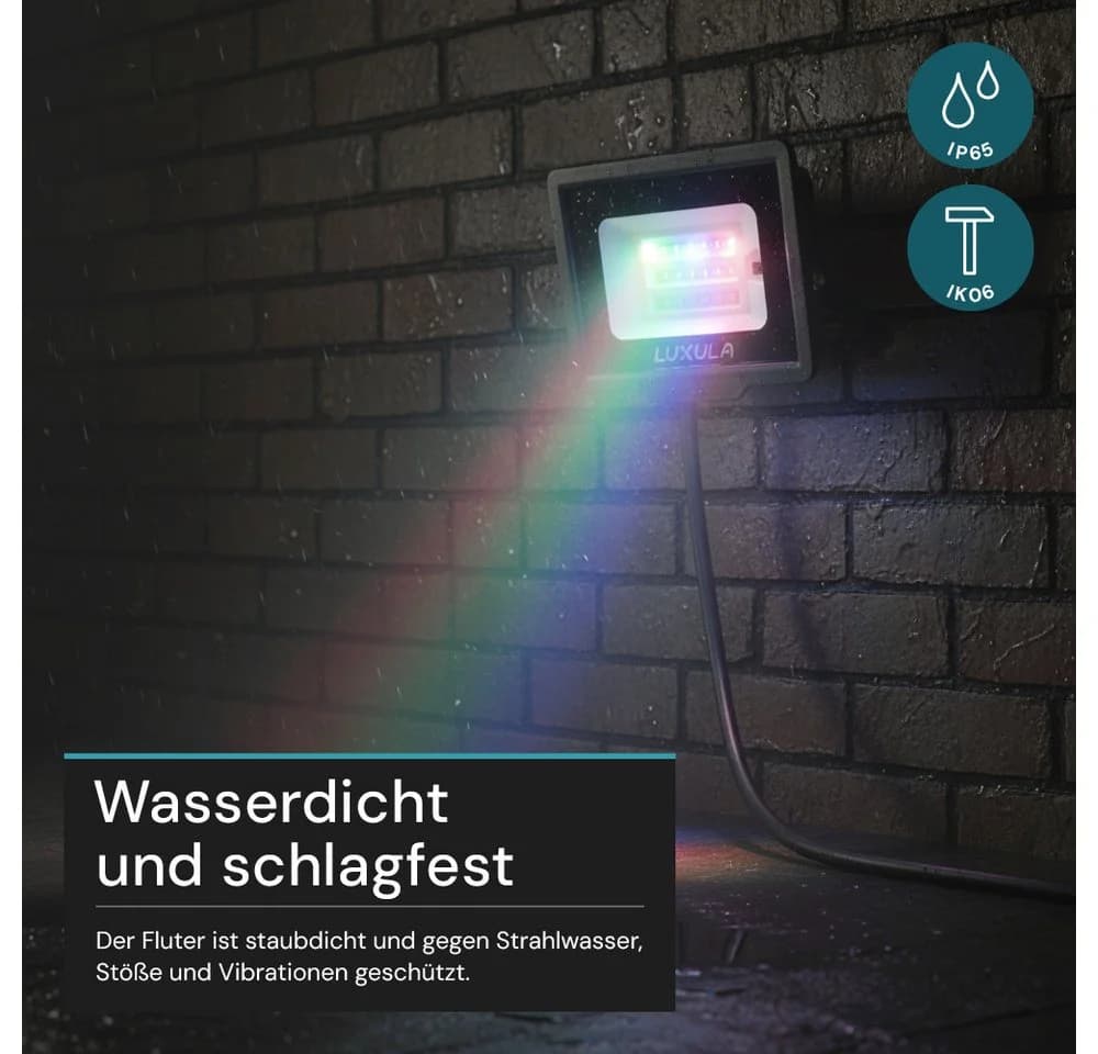 LUXULA LED Wandstrahler RGB Farbwechsel Fluter 10W mit Fernbedienung - Bild 5