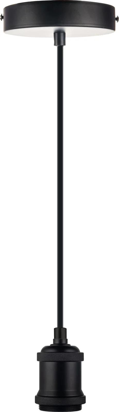 LUXULA Lampenfassung E27 Metall 1,5 m Textilkabel Schwarz