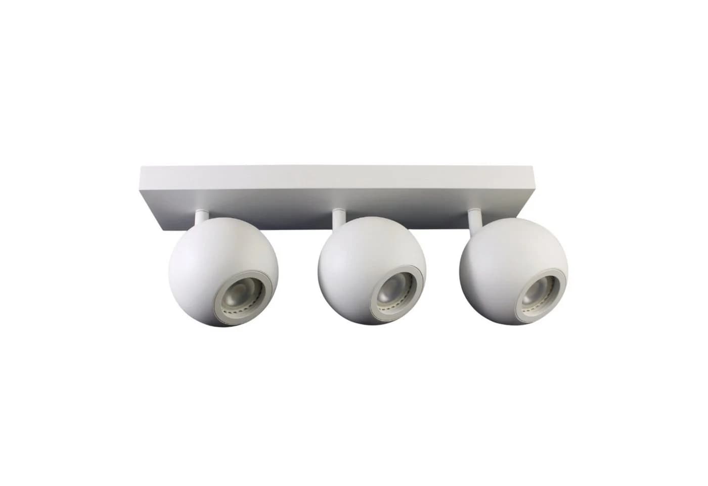 ENOVALITE LED Aufbaustrahler GLOBE 3-flammig Weiß Aluminium - Bild 2