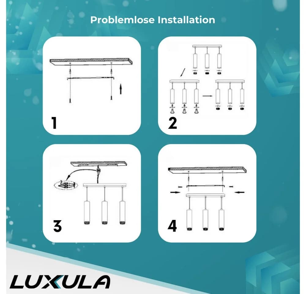 LUXULA LED Pendelleuchte 3-fach Weiß Aluminium - Bild 4