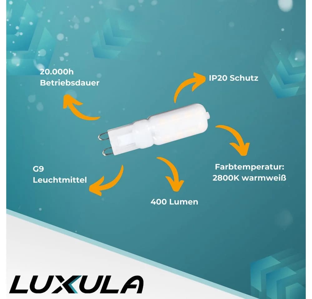 LUXULA LED-Leuchtmittel G9 4W 2800K Warmweiß