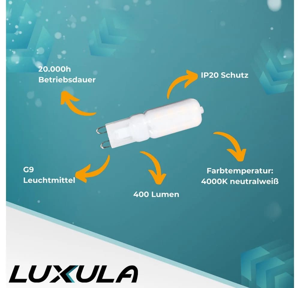 LUXULA LED-Leuchtmittel G9 4W 4000K Neutralweiß