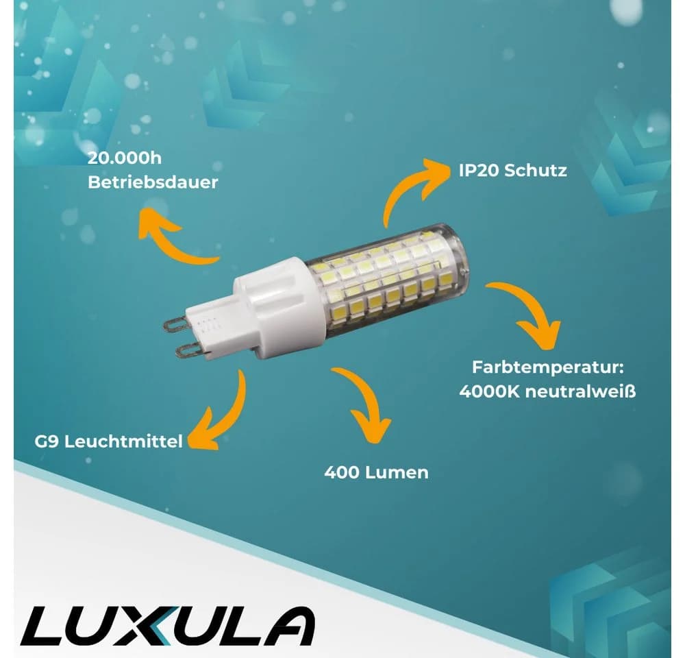 LUXULA LED-Leuchtmittel G9 7 W 2800 K Warmweiß Dimmbar