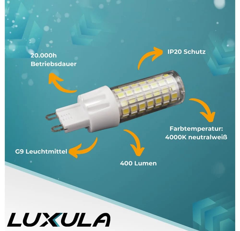 LUXULA LED-Leuchtmittel G9 7W 4000K Neutralweiß Dimmbar