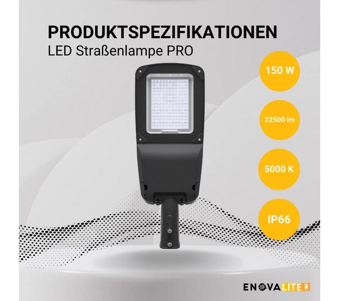 ENOVALITE LED Flutlichtstrahler 150 W Schwarz Warmweiß - Bild 3