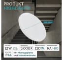 LUXULA LED Deckenleuchte 12W Warmweiß Kunststoff Aufbauleuchte Bild 1
